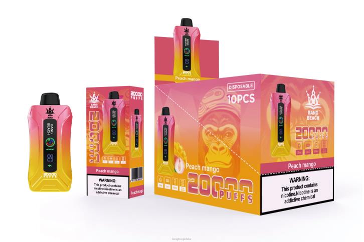 Bang Box Vape Cena - Bang Beach 20000 zaciągnięć inteligentny waporyzator ekranowy 4X6J2 brzoskwiniowe mango