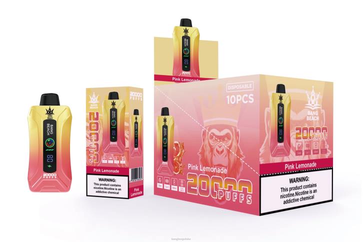 Bang Box Vape Price - Bang Beach 20000 zaciągnięć inteligentny waporyzator ekranowy 4X6J4 różowa lemoniada