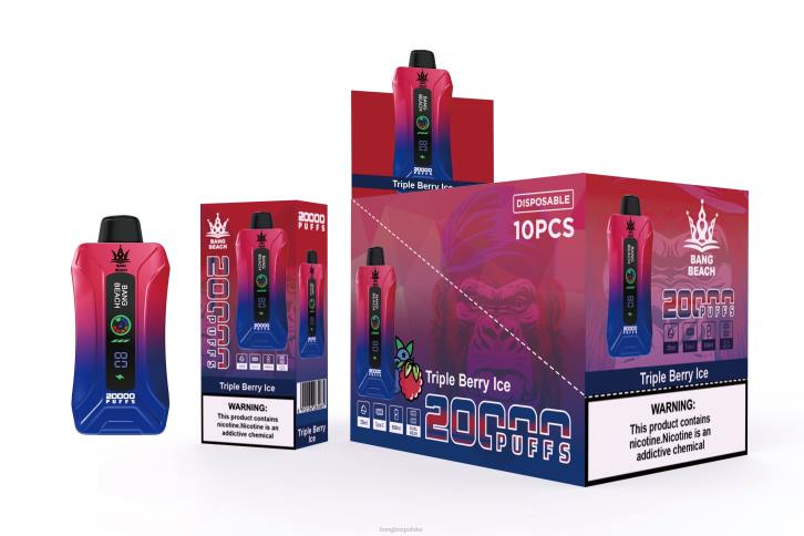 Bang Box Vape Price - Bang Beach 20000 zaciągnięć inteligentny waporyzator ekranowy 4X6J8 potrójny lód jagodowy