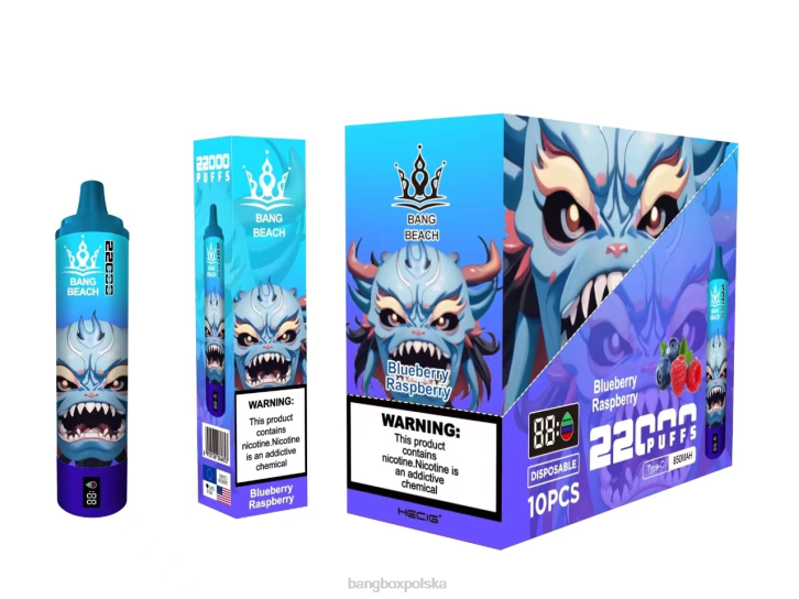 Bang Box Vape Cena - Bang Beach Inteligentny ekran o wydajności 22 000 zaciągnięć 4X6J14 jagoda malina