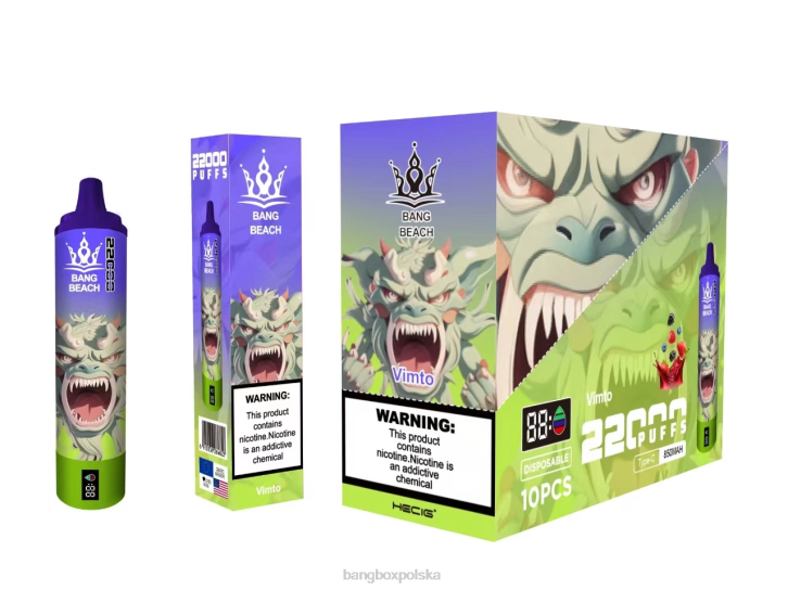 Bang Box Vape Cena - Bang Beach Inteligentny ekran o wydajności 22 000 zaciągnięć 4X6J18 vimto