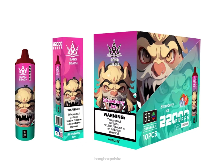 Bang Box Vape Price - Bang Beach Inteligentny ekran o wydajności 22 000 zaciągnięć 4X6J20 lód truskawkowy