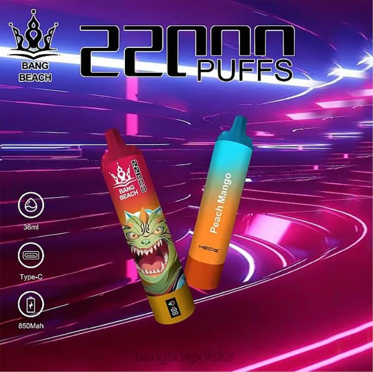Bang Box Vape Price - Bang Beach Inteligentny ekran o wydajności 22 000 zaciągnięć 4X6J24 brzoskwiniowe mango
