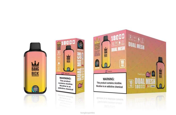 Bang Box 18000 Cena - Bang Box 18 000 zaciągnięć 4X6J91 sok brzoskwiniowy