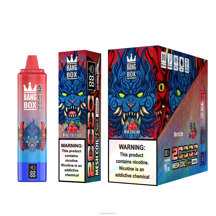 Bang Box Price - Bang Box Inteligentny ekran o pojemności 20 000 zaciągnięć 4X6J59 niebieski razz lód