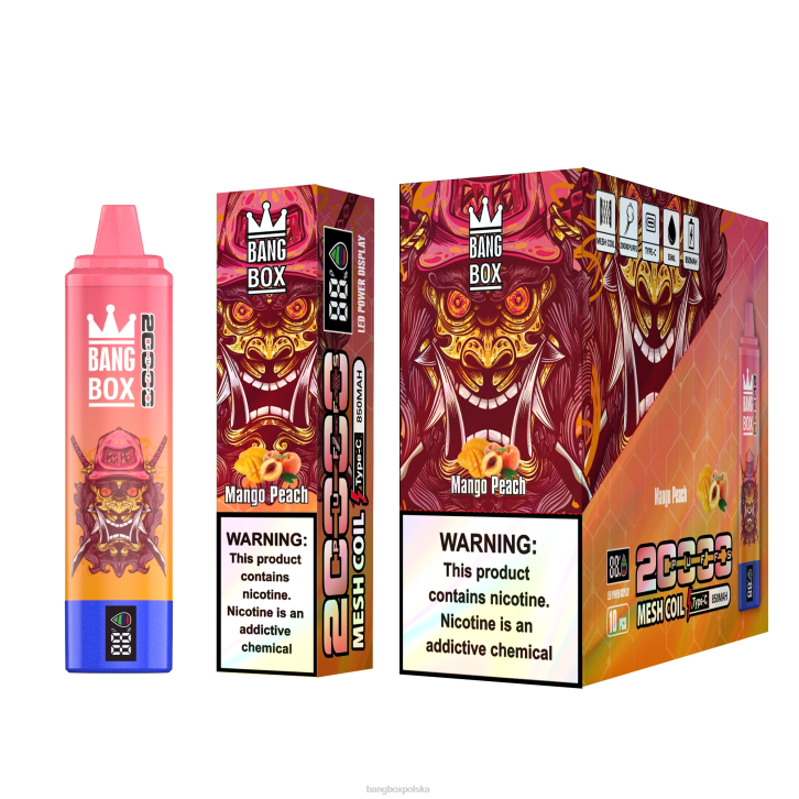 Bang Box Vape Cena - Bang Box Inteligentny ekran o pojemności 20 000 zaciągnięć 4X6J58 mango brzoskwinia