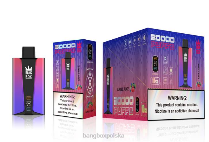 Bang Box Vape Cena - Bang Box Inteligentny ekran o pojemności 30 000 zaciągnięć 4X6J78 sok z dżungli